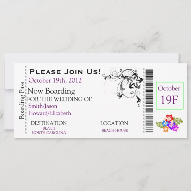 Boarding Pass Invitation (Front)