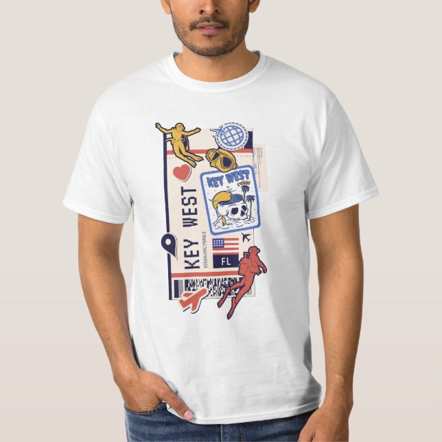 BOARDING PASS KEY WEST FLORIDA USA T-Shirt (Front)