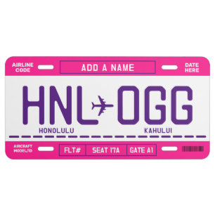 Boarding Pass License Plate