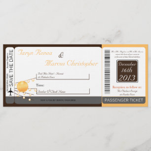 Boarding Pass Linen Wedding Invitation Paper Lante