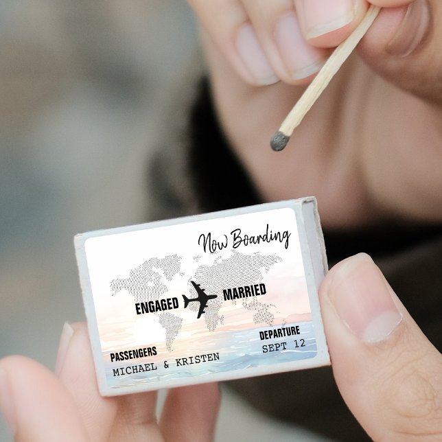 Boarding Pass Ocean Sunset Destination Wedding Matchboxes (Boarding Pass Ocean Sunset Destination Wedding Matchboxes
)