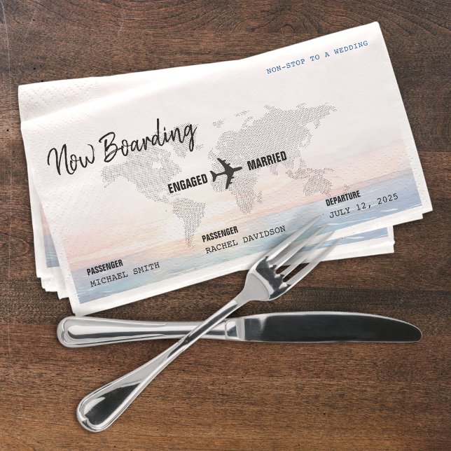 Boarding Pass Ocean Sunset Destination Wedding Paper Guest Towels (Boarding Pass Ocean Sunset Destination Wedding Paper Guest Towels
)