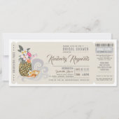 Boarding Pass | Pineapple | Beach Bridal Shower Invitation (Front)