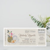 Boarding Pass | Pineapple | Beach Bridal Shower Invitation (Standing Front)
