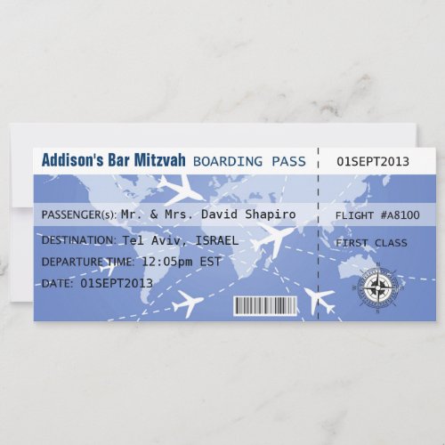 Boarding Pass Placecard Invitation