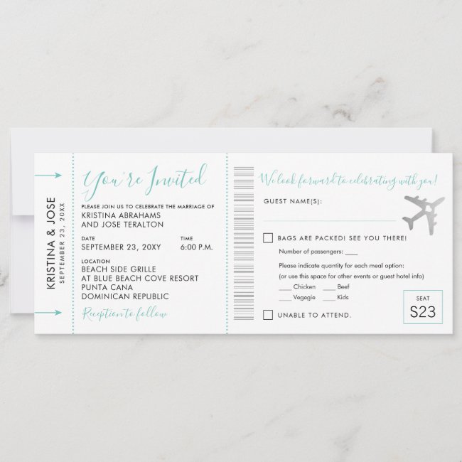 Boarding Pass Plane Ticket All-In-One Invitation
