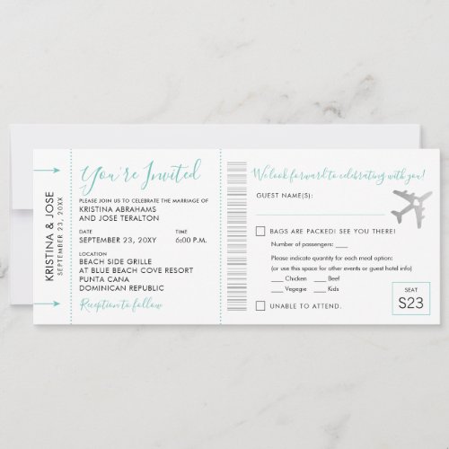 Boarding Pass Plane Ticket All_In_One Invitation