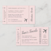 Boarding Pass Plane Ticket Business Cards Pink | Zazzle