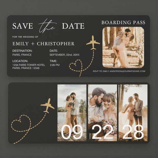 Boarding Pass Plane Ticket Save The Date (Creator Uploaded)