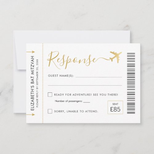 Boarding Pass Plane Ticket Travel Theme Party RSVP