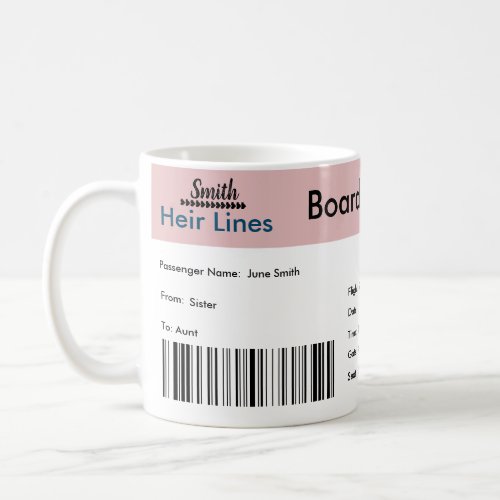 Boarding Pass PregnancyAdoption Announcement Mug