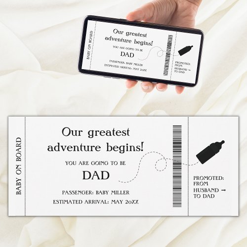 Boarding Pass Pregnancy Announcement For Husband