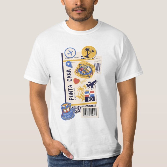 BOARDING PASS PUNTA CANA DOMINICAN REPUBLIC T-Shirt (Front)