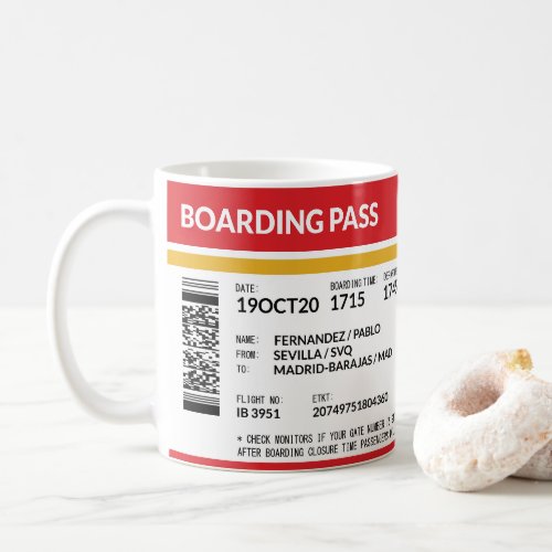 Boarding Pass _ Red Coffee Mug