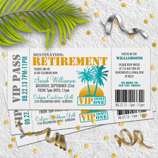 Boarding Pass Retirement Party Invitation