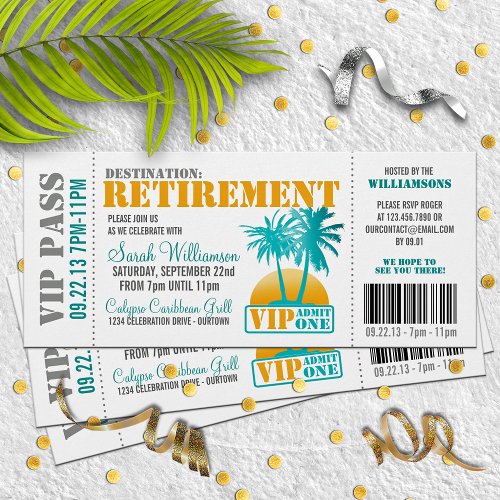 Boarding Pass Retirement Party Invitation
