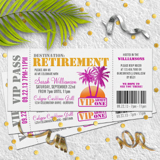 Boarding Pass Retirement Party Invitation