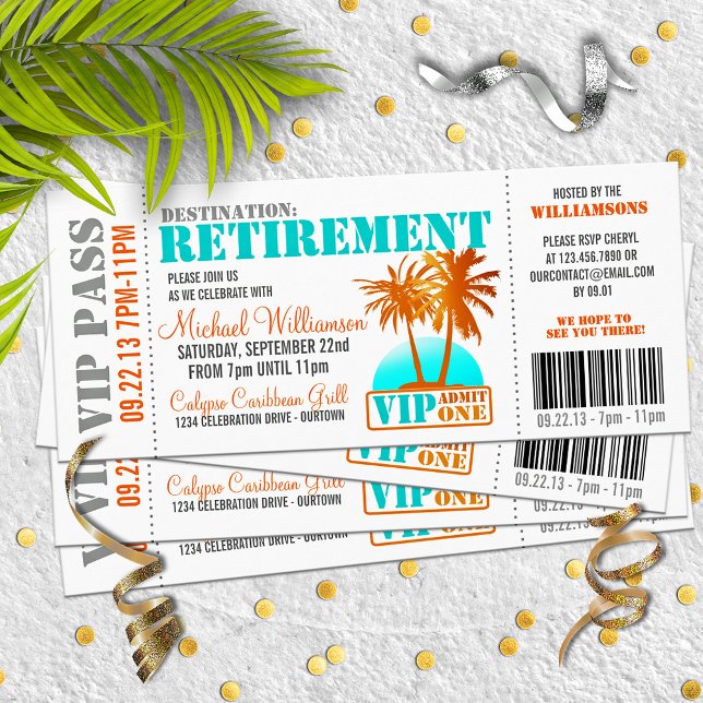Boarding Pass Retirement Party Invitations (Creator Uploaded)