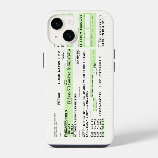 Boarding Pass - Retro Iphone Case (Back)