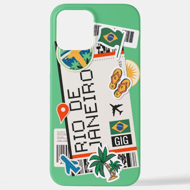 BOARDING PASS RIO DE JANEIRO BRAZIL iPhone CASE (Back)