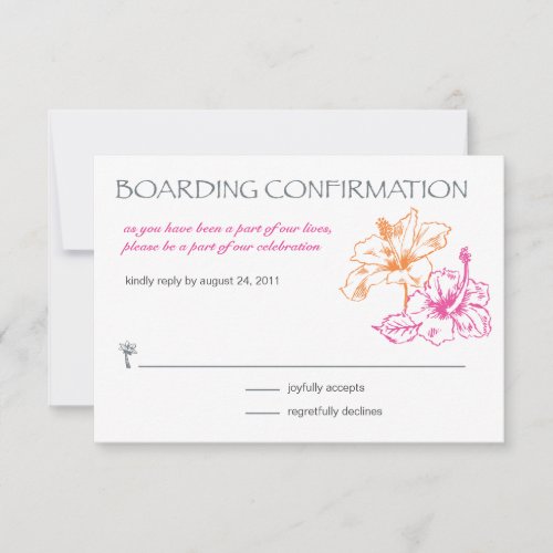 Boarding Pass RSVP Card