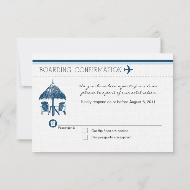 Boarding Pass RSVP Card (Front)