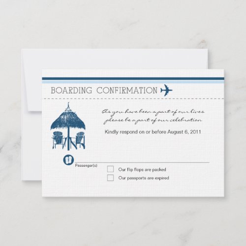 Boarding Pass RSVP Card