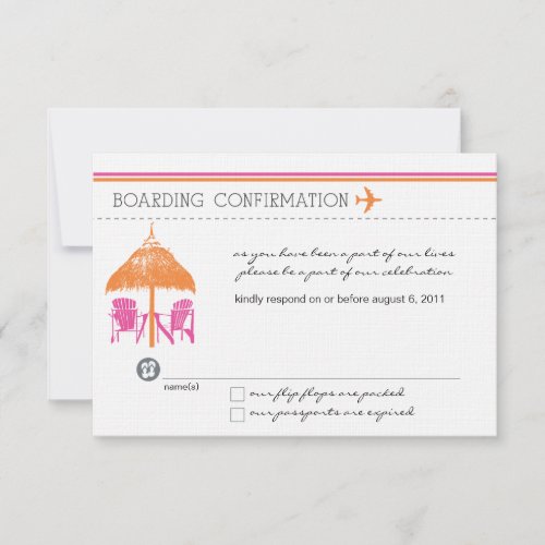 Boarding Pass RSVP Card