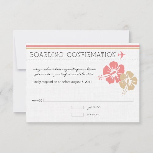 Boarding Pass RSVP Card