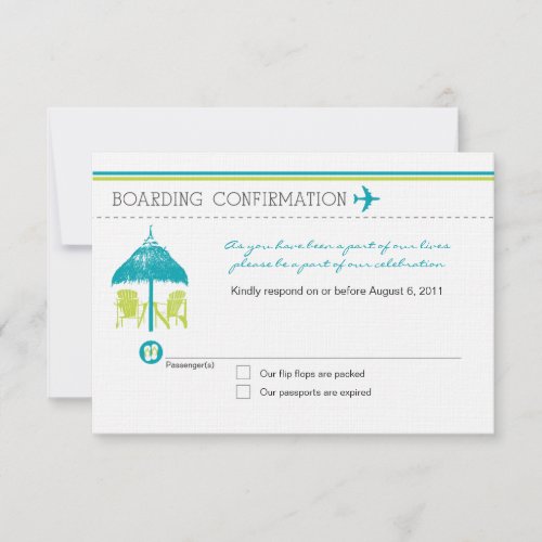 Boarding Pass RSVP Card