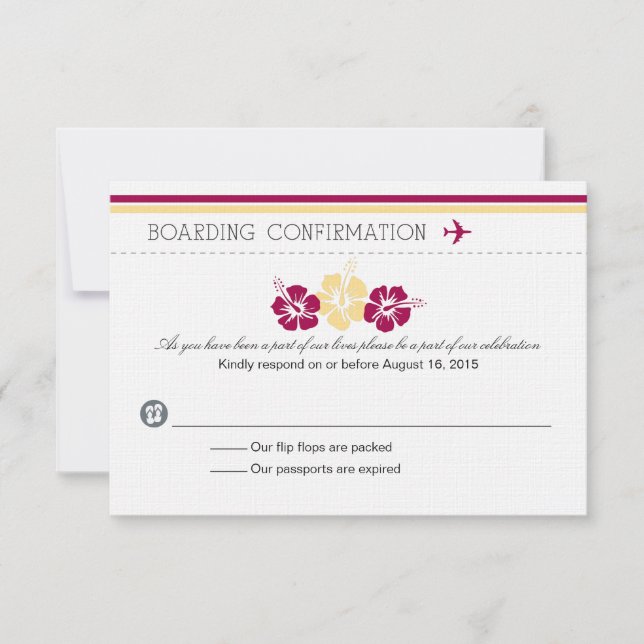 Boarding Pass RSVP Card to Portugal (Front)