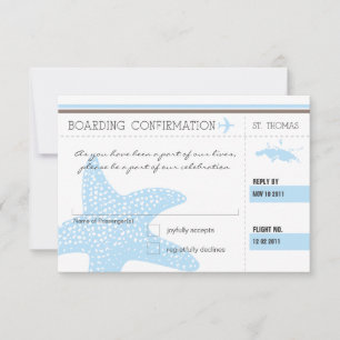 Boarding Pass RSVP TO ST. THOMAS Card