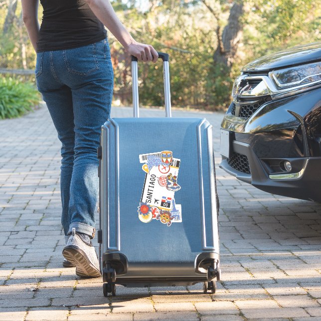 BOARDING PASS SANTIAGO DE LOS CABALLEROS DOMINICAN STICKER (Suitcase Insitu)