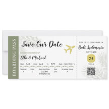 Boarding Pass Save the Date – Destination Wedding