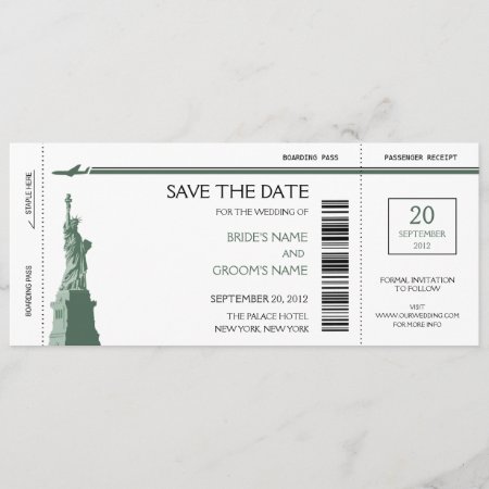 Boarding Pass Save The Date Invitations