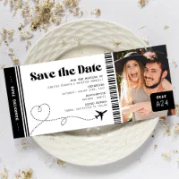 Save the Date Ticket Magnets With White Envelopes free Ship 