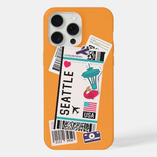 BOARDING PASS SEATTLE USA iPhone 15 PRO MAX CASE