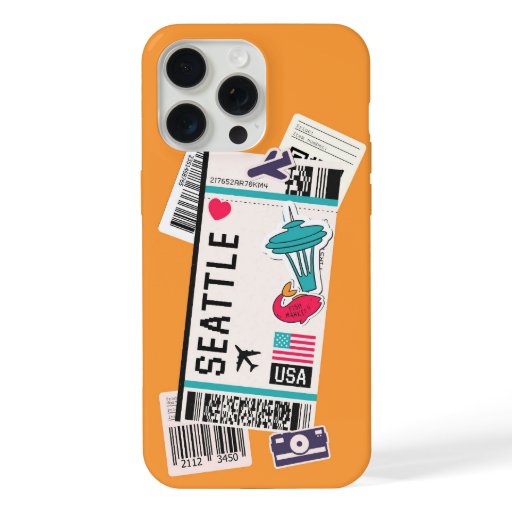BOARDING PASS SEATTLE USA iPhone 15 PRO MAX CASE