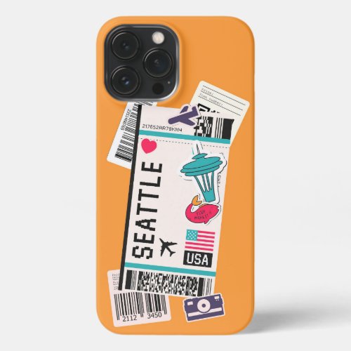 BOARDING PASS SEATTLE USA iPhone 13 PRO MAX CASE