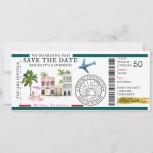 Boarding Pass   Surprise Destination Birthday Invitation