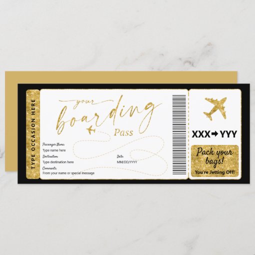 Boarding Pass Surprise Fake Airline Ticket | Zazzle