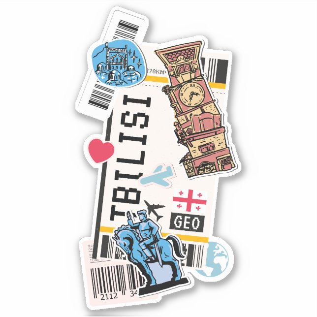 BOARDING PASS TBLISI GEORGIA STICKER (Front)
