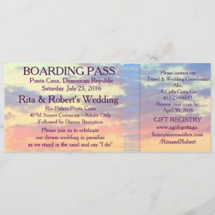 Boarding Pass Ticket Destination Wedding Invitation