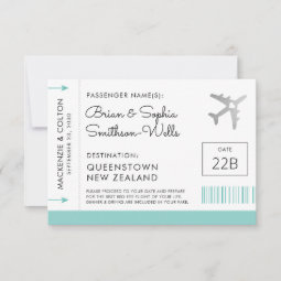 Boarding Pass Ticket Individual Escort Place Cards | Zazzle