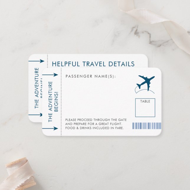 Boarding Pass Ticket Style Place Card - Any Event | Zazzle