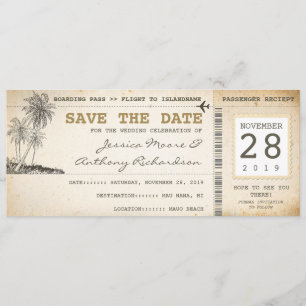 boarding pass tickets for save the date