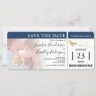 Boarding Pass Tickets | Navy Save the Date Photo