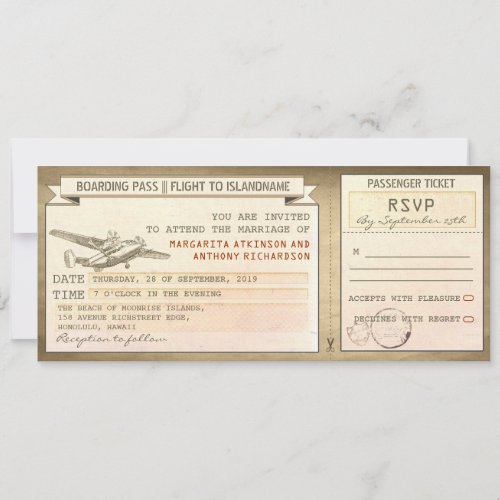 boarding pass tickets _vintage wedding invitations