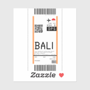 Boarding pass to Bali (DPS) Sticker