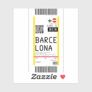 Boarding pass to Barcelona (BCN) Sticker